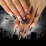 Halloween Black Flame Love Spider Web Pumpkin Bat Wearable Nail Slices