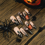 Halloween Black Flame Love Spider Web Pumpkin Bat Wearable Nail Slices