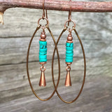 Bohemian Blue Wooden Bead Earrings