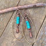 Bohemian Blue Wooden Bead Earrings