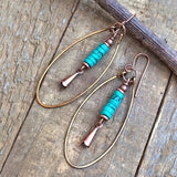 Bohemian Blue Wooden Bead Earrings