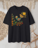 Fun Folk Art Bird And Flower Art T-shirt