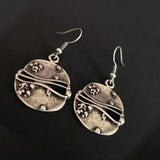 Tribal Distressed Small Design Round Hollow Earrings