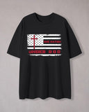 "ONE NATION UNDER GOD" Cross Graphic Print T-Shirt