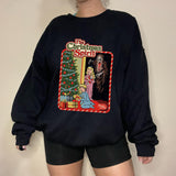 The Christmas Spirit Horror Comic Print Crew Neck Sweatshirt