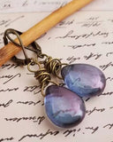 Tribal Distressed Purple Gemstone Earrings