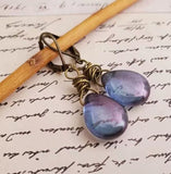 Tribal Distressed Purple Gemstone Earrings