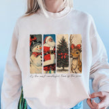 Christmas Funny Elements Print Crew Neck Sweatshirt