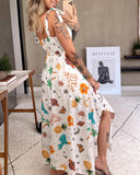 Summer Love Casual Tropical Fruit Print Sun Dress