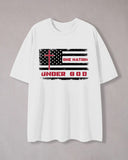 "ONE NATION UNDER GOD" Cross Graphic Print T-Shirt