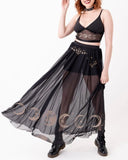 Magic World Bat King Dancing Under the Moonlight Printed Chiffon Positioning Two-piece Set