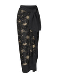 Mysterious Golden Constellation Pattern Printed One Piece & Sarong