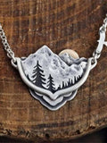 Tribal Primeval Forest Midnight Legend Engraved Necklace