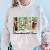 Christmas Joy Elements Print Crew Neck Sweatshirt