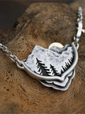 Tribal Primeval Forest Midnight Legend Engraved Necklace