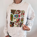 Christmas Funny Things Print Crew Neck Sweatshirt