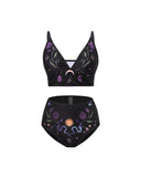 Purple Couple Snake Embrace Solar and Luna Printed Bikini Set