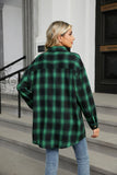 Green Checkered Casual Button-Down Shirt