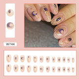 Purple Luna Fantasy Golden Glittering Star Totem Manicure Patch Wear Nails