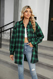 Green Checkered Casual Button-Down Shirt