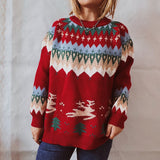 Christmas Bunting Elk Pattern Pullover Sweater