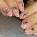 Purple Luna Fantasy Golden Glittering Star Totem Manicure Patch Wear Nails