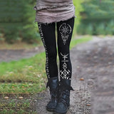 Tribal Totem Text Print Retro Leggings