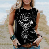 Tribal Viking Bird And Tree Of Life Print Tank Top