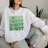 "HOWDY" Lucky Shamrock Print Crew Neck Sweatshirt