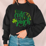 "too cute to pinch" Print Crew Neck Sweatshirt